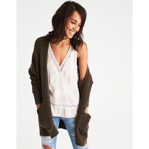 American Eagle Olive Green Cardigan